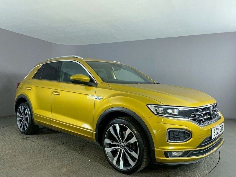 Yellow Used 2021 VW T-Roc R-line SUV | £18,999 (Good price) - Image 1/4