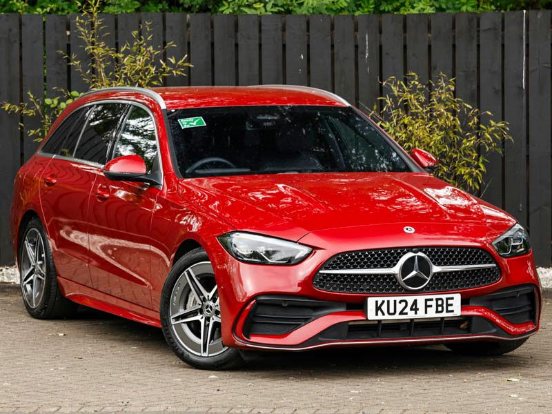 Red Used 2024 Mercedes C200 AMG line Estate | £32,498 (Fair price) - Image 1/4