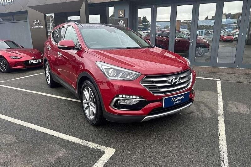 Red Used 2016 Hyundai Santa Fe Premium SE SUV | £18,418 (Expensive) - Image 1/4