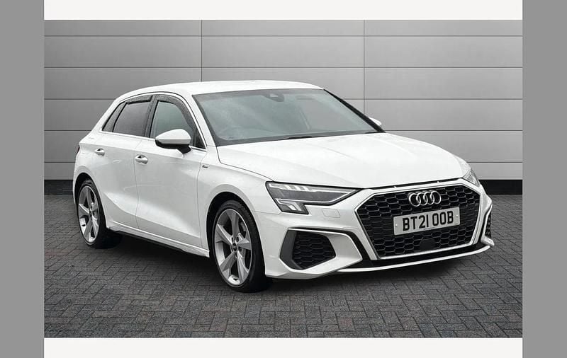 Used Audi A3 S-Line 150 HP (110 kW) 2021 Ibis white Hatchback
