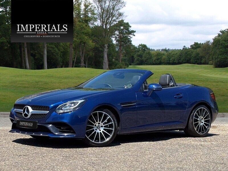 Blue Used 2017 Mercedes SLC200 AMG line Cabriolet | £19,948 (Good price) - Image 1/4