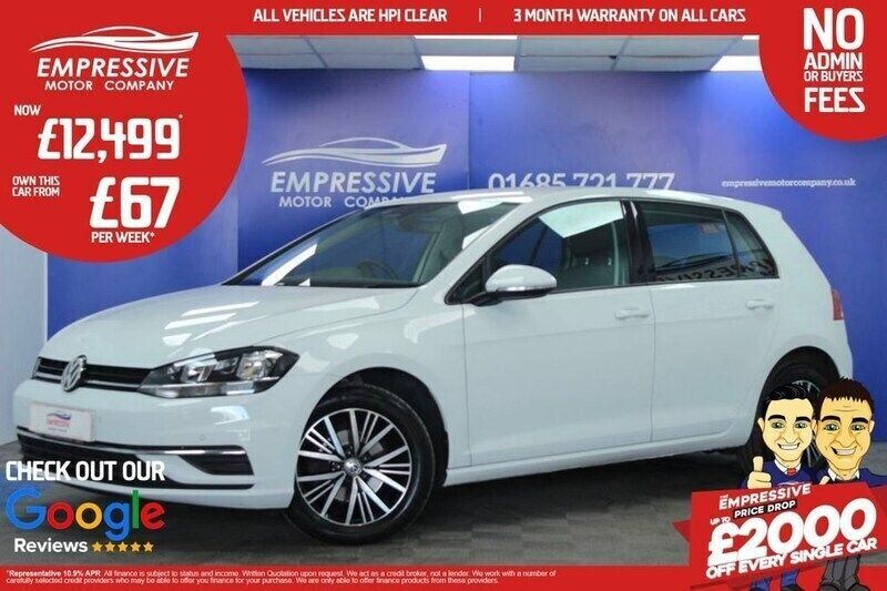 White Used 2018 VW Golf VII SE Hatchback | £12,499 (Fair price) - Image 1/4