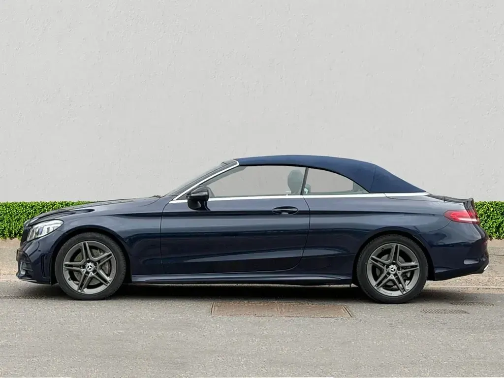 Used Mercedes C300 AMG line 245 HP (180 kW) 2019 Blue Cabriolet