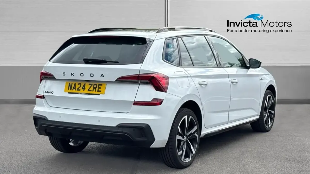 Used Skoda Kamiq Monte Carlo 116 HP (85 kW) 2024 Moon white metallic SUV