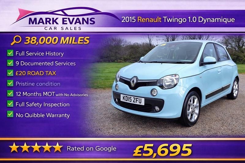 Used Renault Twingo Dynamique 70 HP (51 kW) 2015 Blue Hatchback