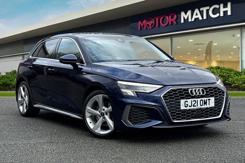 Used Audi A3 Sportback S-Line 150 HP (110 kW) 2021 Blue Hatchback