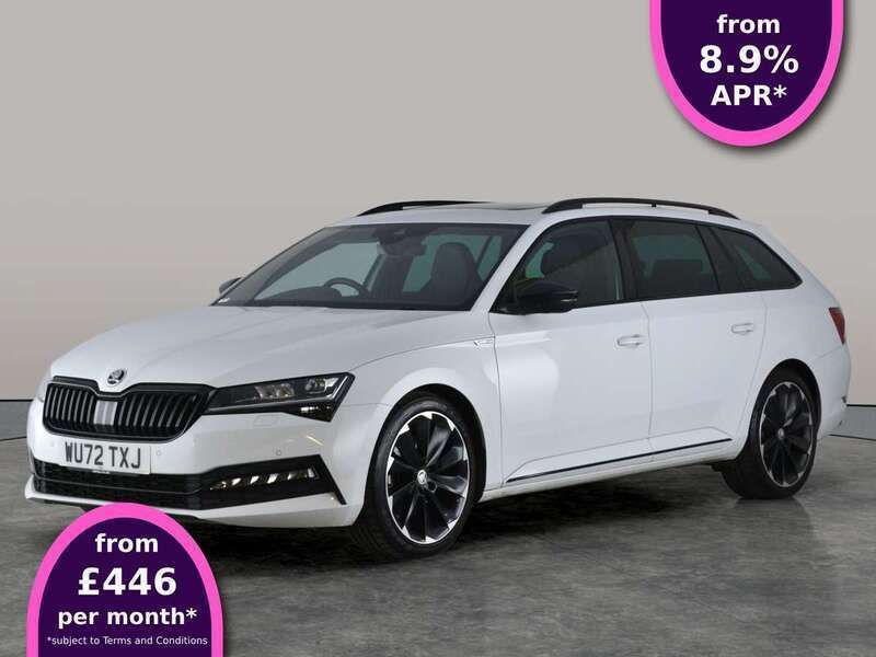White Used 2022 Skoda Superb SportlinePlus Estate | £25,888 (Fair price) - Image 1/4