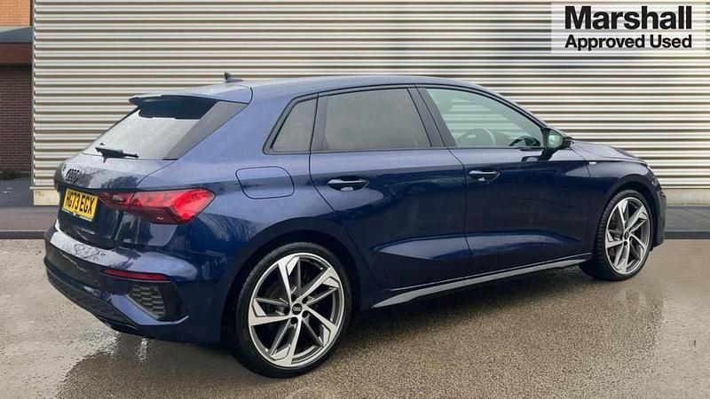 Used Audi A3 Black Edition 150 HP (110 kW) 2023 Blue Sedan