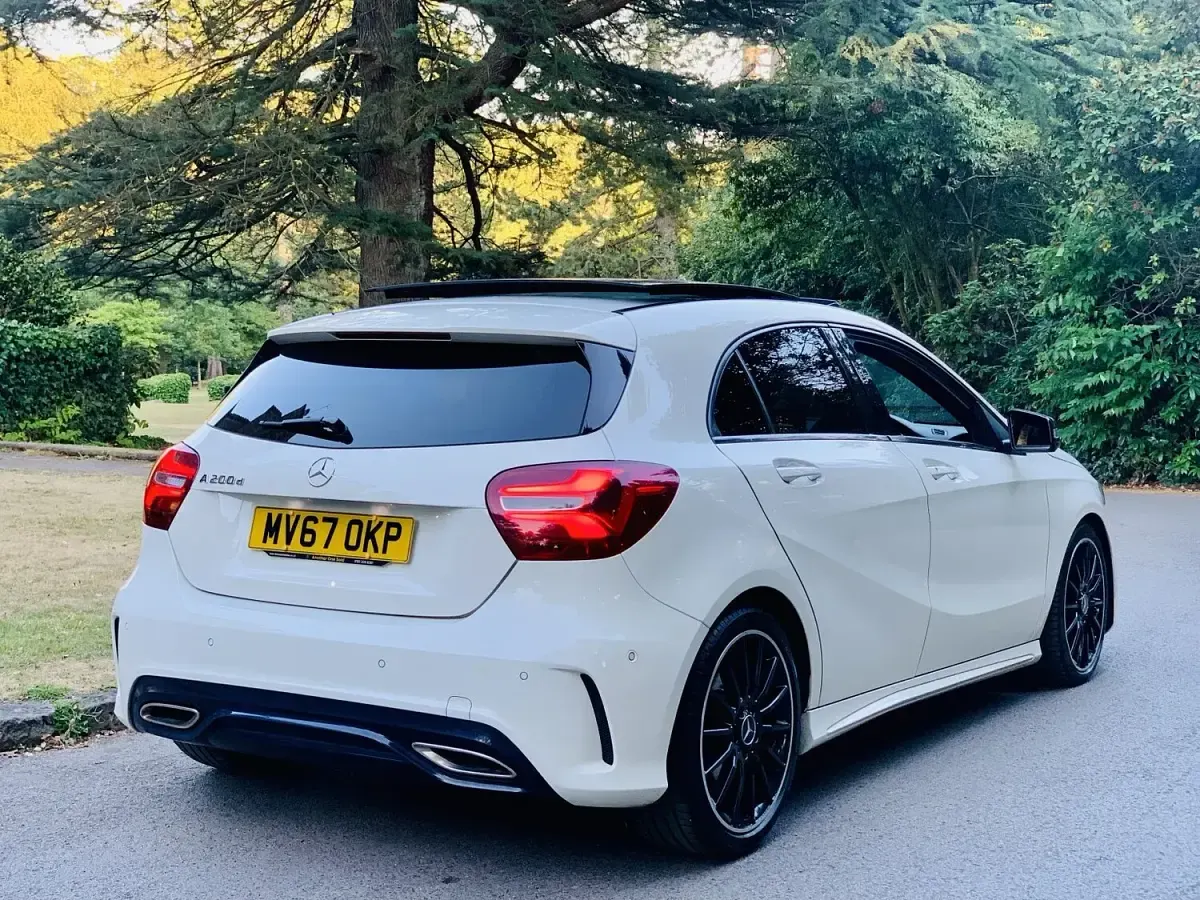 Used Mercedes A200 AMG line 136 HP (100 kW) 2017 White Hatchback
