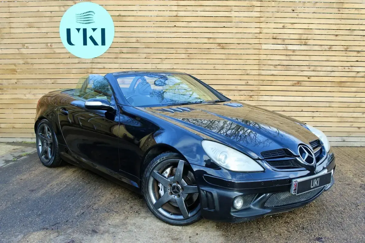 Used Mercedes SLK55 AMG AMG 360 HP (264 kW) 2005 Blue Cabriolet