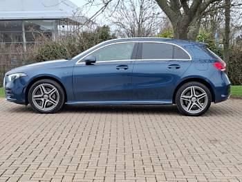 Used Mercedes A250 AMG line 218 HP (160 kW) 2021 Blue Hatchback