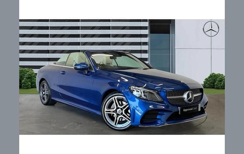 Used Mercedes C200 AMG line 180 HP (132 kW) 2023 Blue Cabriolet