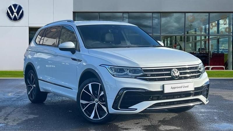 Pure white Used 2024 VW Tiguan Allspace R-line SUV | £35,701 (A bit pricey) - Image 1/4