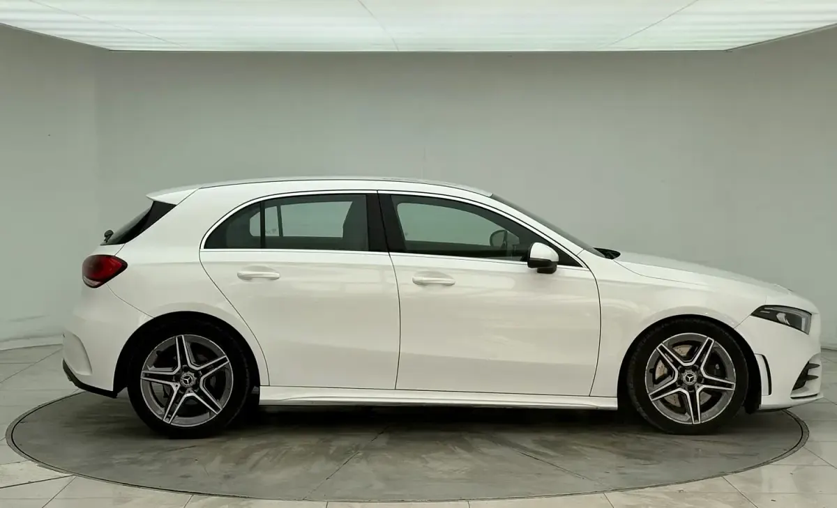 Used Mercedes A250 AMG line 224 HP (164 kW) 2019 White Hatchback