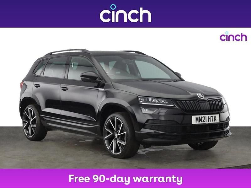 Black Used 2021 Skoda Karoq SportLine SUV | £19,999 (Fair price) - Image 1/3