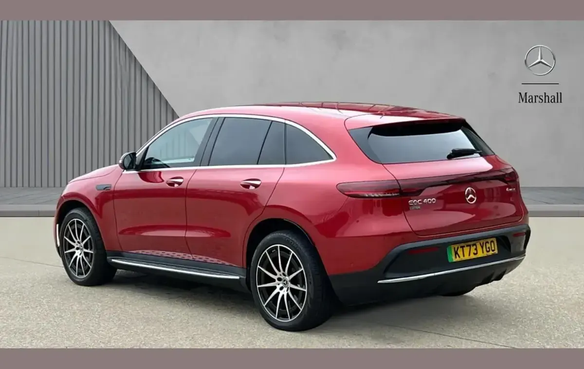 Used Mercedes EQC400 AMG line 300 kW (408 HP) 2023 Designo hyacinth red metallic SUV