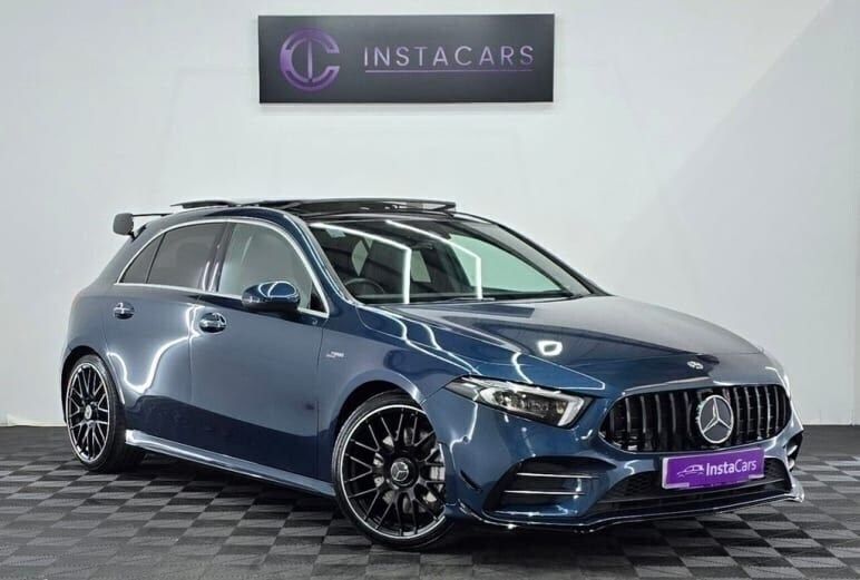 Blue Used 2019 Mercedes A35 AMG Premium Plus Hatchback | £22,468 (Good price) - Image 1/4