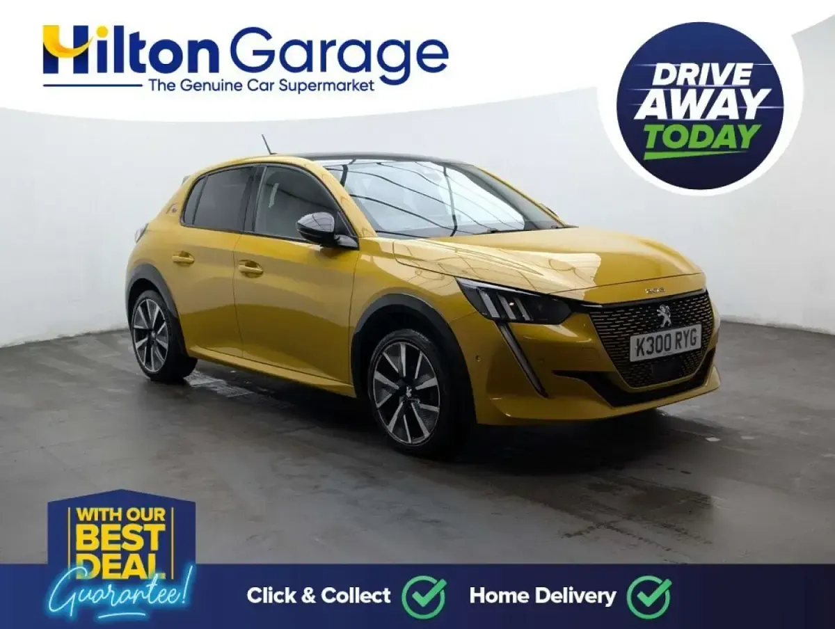 Used Peugeot e-208 Premium 100 kW (136 HP) 2021 Yellow Hatchback