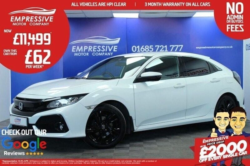 White Used 2018 Honda Civic SR Hatchback | £11,499 (Fair price) - Image 1/4