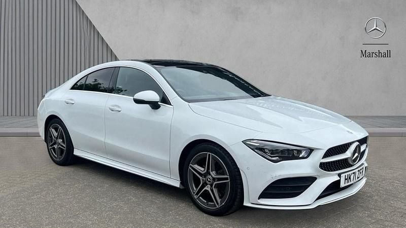 Digital white metallic Used 2022 Mercedes CLA200 AMG Line Premium Plus Sedan | £25,990 (Fair price) - Image 1/4