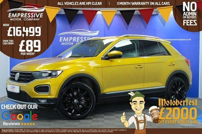 Yellow Used 2019 VW T-Roc SEL SUV | £14,999 (Fair price) - Image 1/4