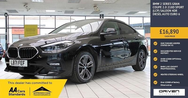 Black Used 2021 BMW 218 Sport Line Coupe | £16,890 (Good price) - Image 1/3