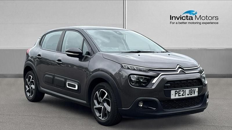 Platinum grey metallic Used 2021 Citroën C3 PureTech Hatchback | £8,750 (Good price) - Image 1/4