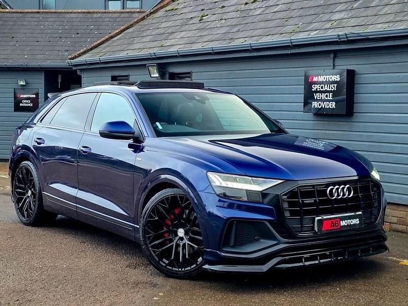 Blue Used 2019 Audi Q8 S-Line SUV | £36,489 (Fair price) - Image 1/3