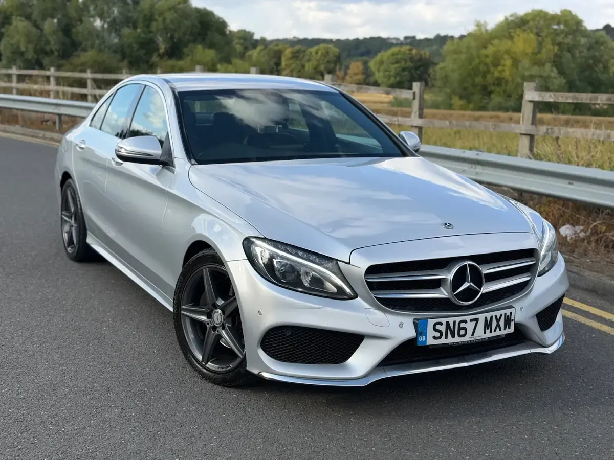 Used Mercedes C220 AMG line 167 HP (122 kW) 2017 Silver Sedan