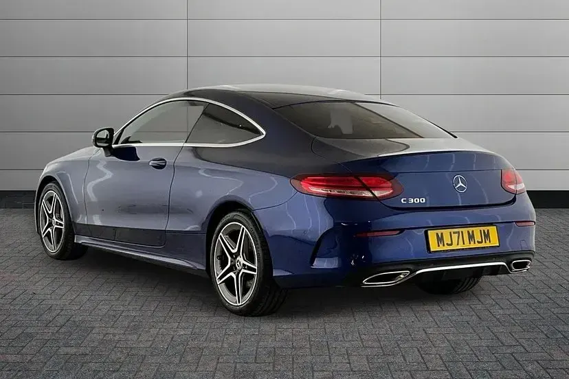 Used Mercedes C300 AMG line 268 HP (197 kW) 2021 Brilliant blue Coupe