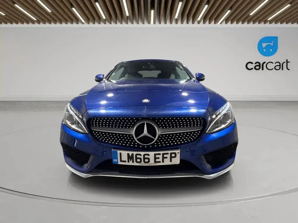 Used Mercedes C220 AMG line 170 HP (125 kW) 2016 Blue Coupe