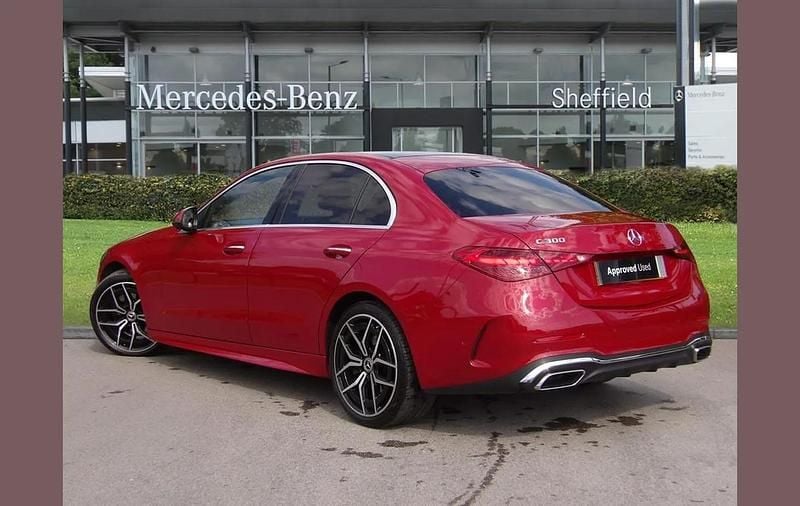 Used Mercedes C300e AMG Line Premium Plus 255 HP (187 kW) 2024 Red Sedan