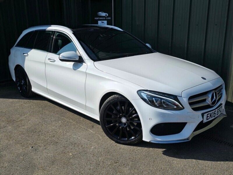 White Used 2015 Mercedes C220 AMG line Estate | £8,950 (Fair price) - Image 1/4