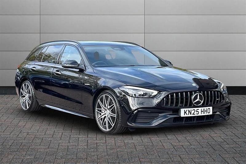 Obsidian black Used 2025 Mercedes C43 AMG Premium Plus Estate | £56,490 (Expensive) - Image 1/4