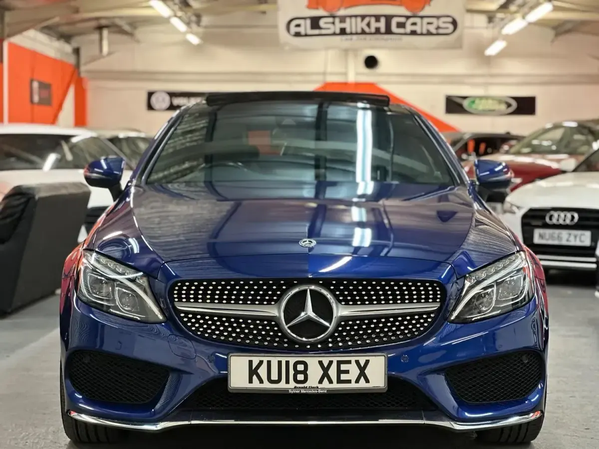 Used Mercedes C250 AMG Line Premium Plus 204 HP (150 kW) 2018 Blue Coupe