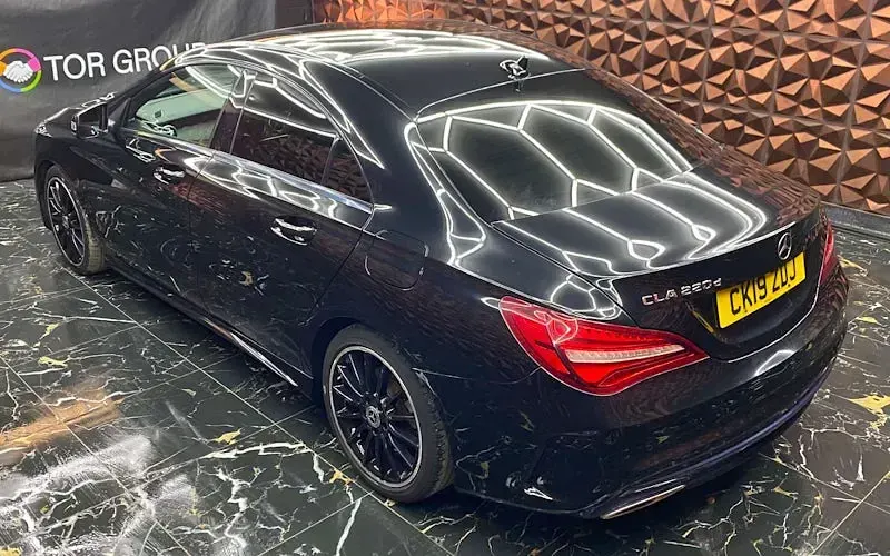 Used Mercedes CLA220 AMG line 170 HP (125 kW) 2019 Black Coupe