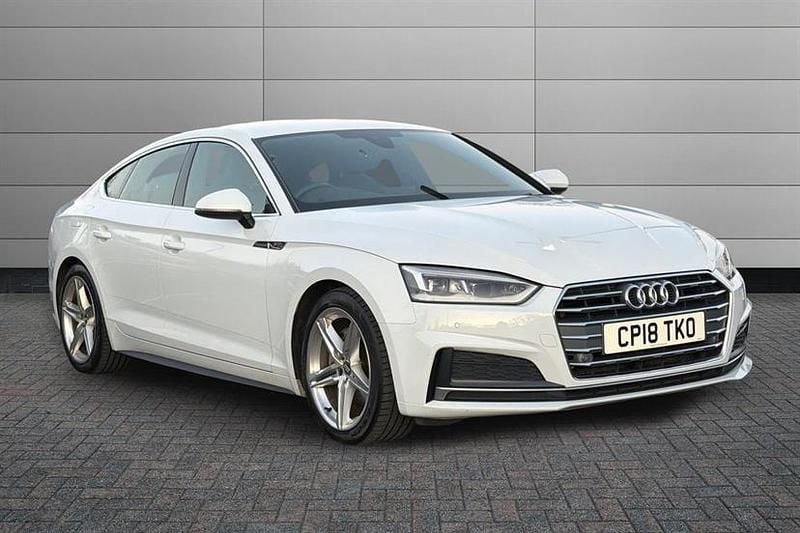 Glacier white Used 2018 Audi A5 S-Line Hatchback | £20,395 (Fair price) - Image 1/4