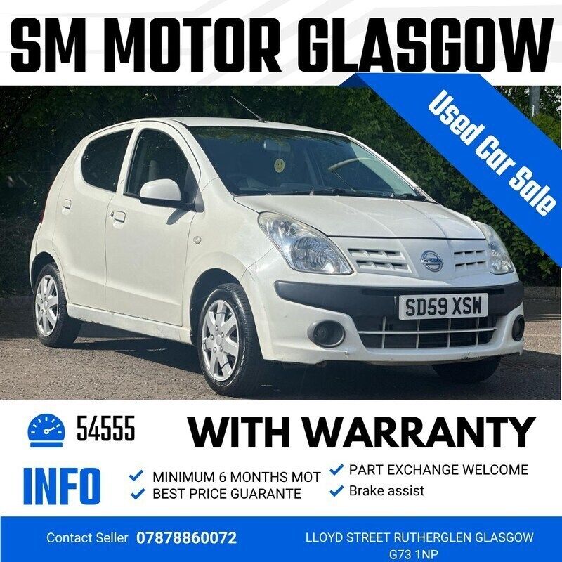 White Used 2009 Nissan Pixo N-TEC Hatchback | £1,499 (Super price) - Image 1/4