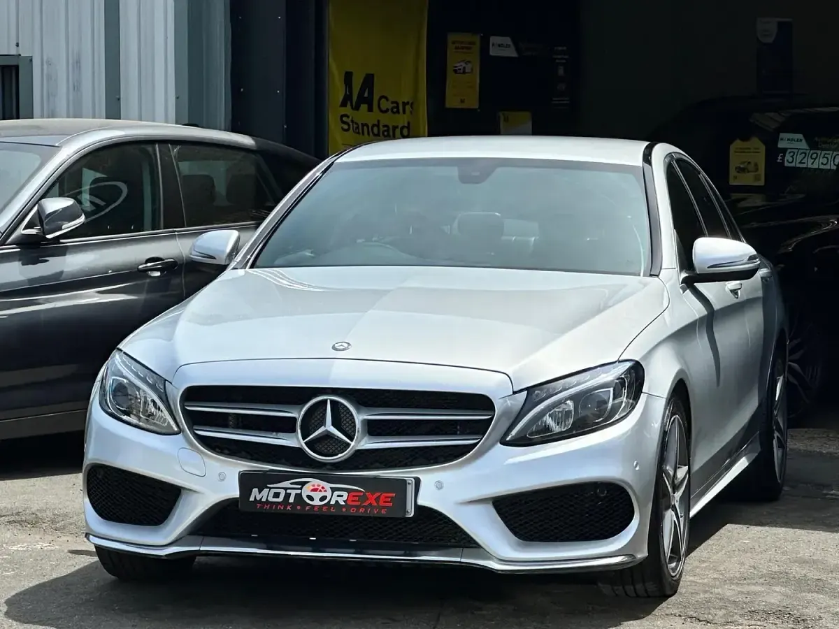 Used Mercedes C220 AMG line 170 HP (125 kW) 2015 Silver Sedan