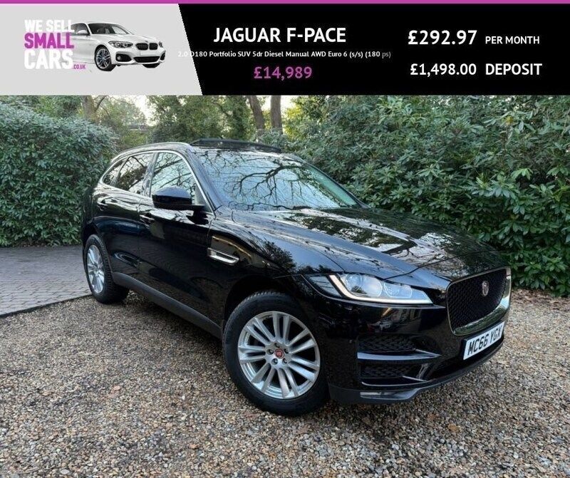 Black Used 2016 Jaguar F-Pace Portfolio SUV | £14,989 (Fair price) - Image 1/4