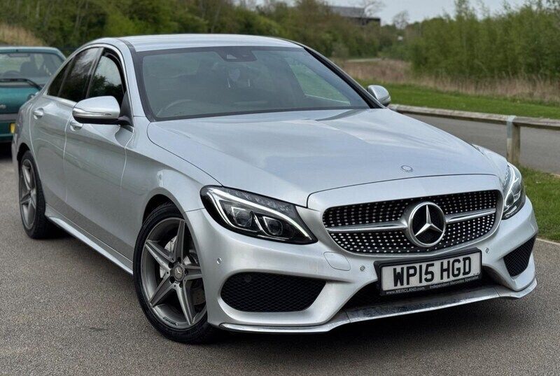 Silver Used 2015 Mercedes C220 AMG line Sedan | £8,290 (Expensive) - Image 1/4