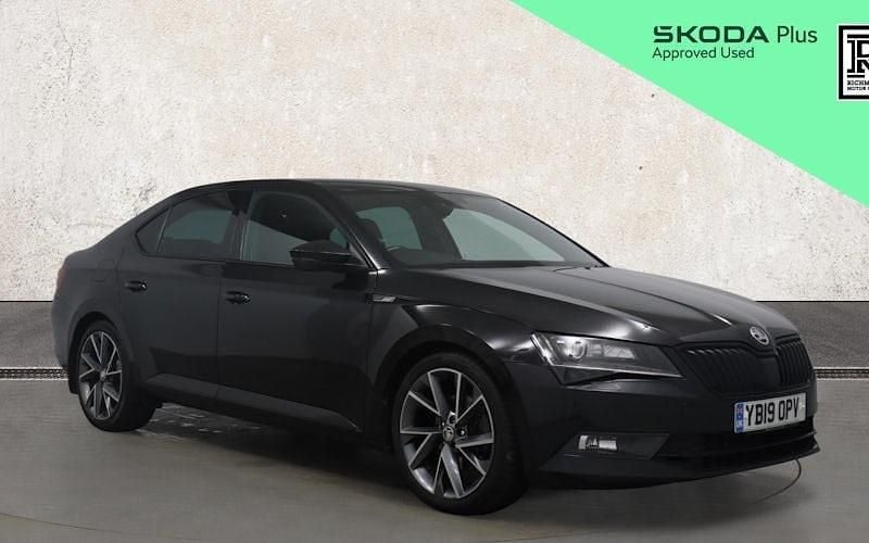 Used Skoda Superb SportlinePlus 190 HP (139 kW) 2019 Black Hatchback