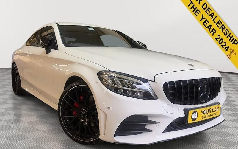 Used Mercedes C200 AMG line 198 HP (145 kW) 2019 White Coupe