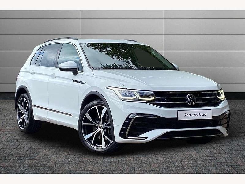 Pure white Used 2021 VW Tiguan R-line SUV | £31,495 (Expensive) - Image 1/4