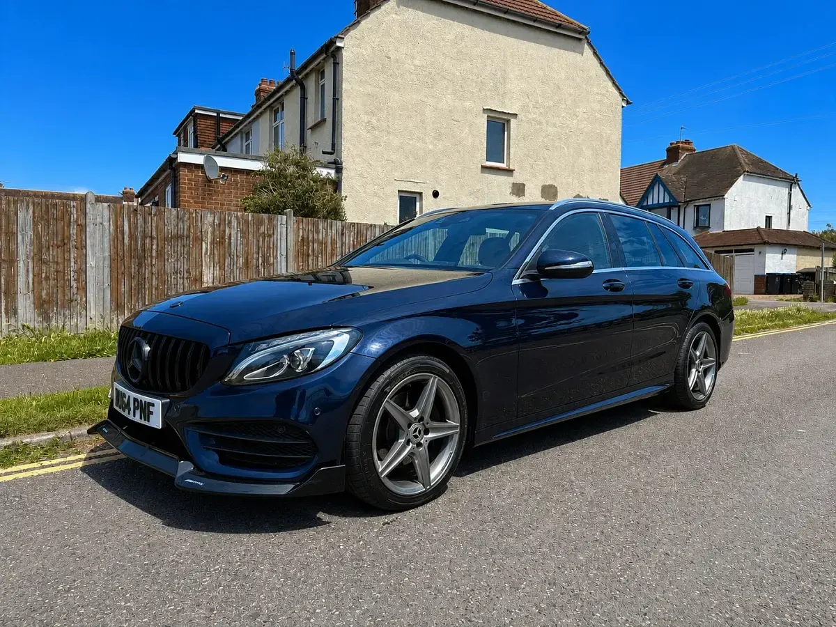 Used Mercedes C220 AMG line 170 HP (125 kW) 2015 Blue Estate