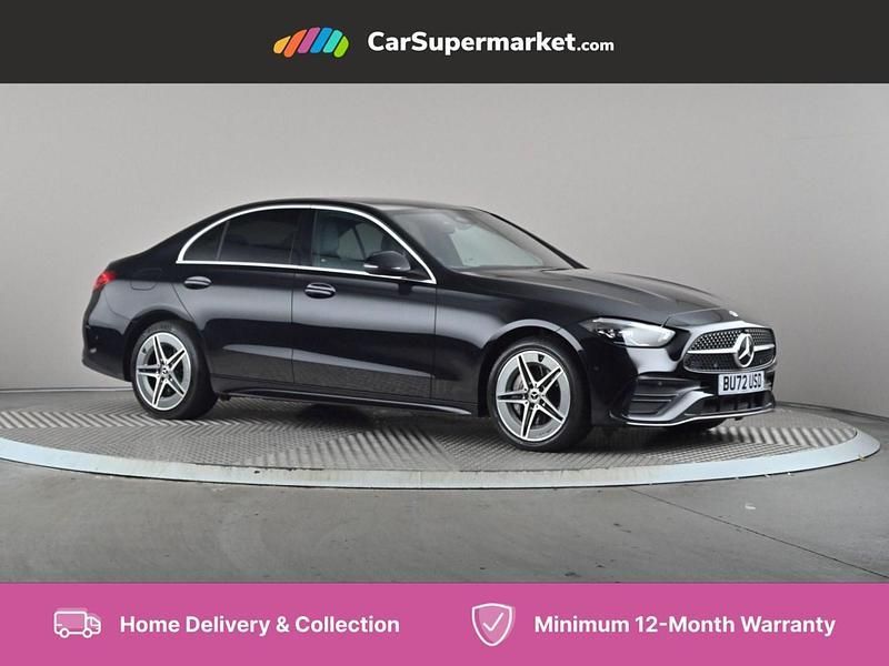 Black Used 2022 Mercedes C300e AMG line Sedan | £27,897 (Fair price) - Image 1/4