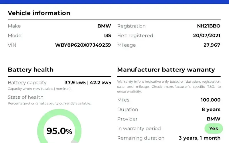 Used BMW i3 135 kW (184 HP) 2021 White Hatchback
