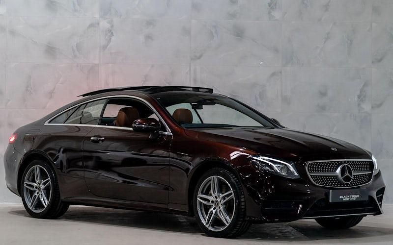 Used Mercedes E220 AMG Line Premium Plus 194 HP (142 kW) 2018 Red Coupe