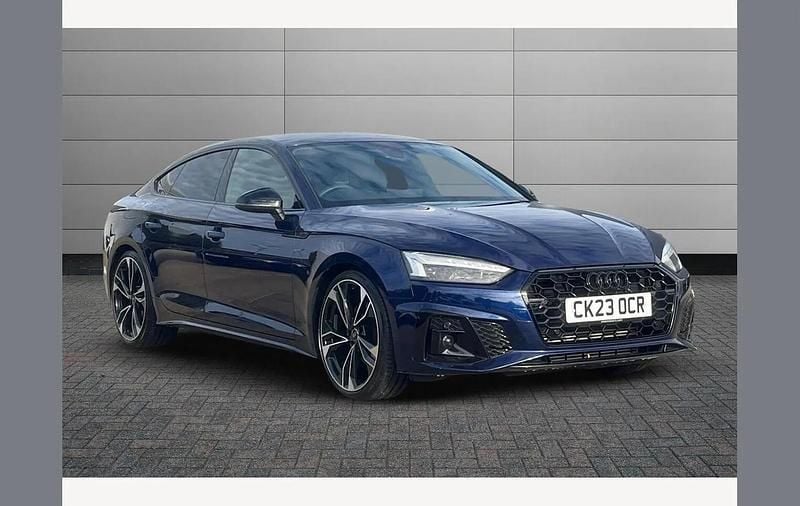 Blue Used 2023 Audi A5 Sportback Black Edition Hatchback | £34,495 (Expensive) - Image 1/4