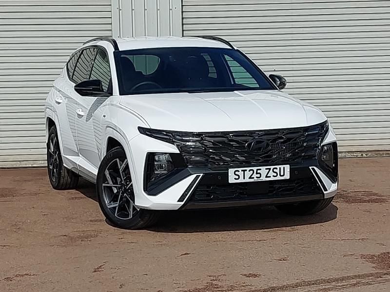 Special solid atlas white New 2025 Hyundai Tucson N Line SUV | £28,998 (Super price) - Image 1/4